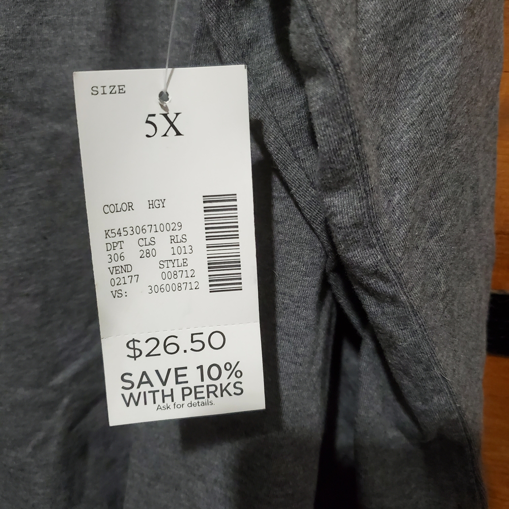 Woman's Plus Size Gray Turtle Neck Long Sleeve Shirt - Picture 5 of 10